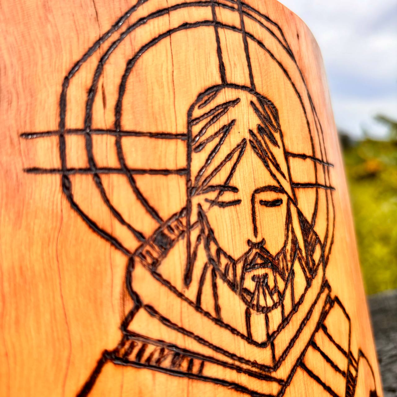 Retrato de mesa Comunhão - Pirografado / Personalizado - Image 3