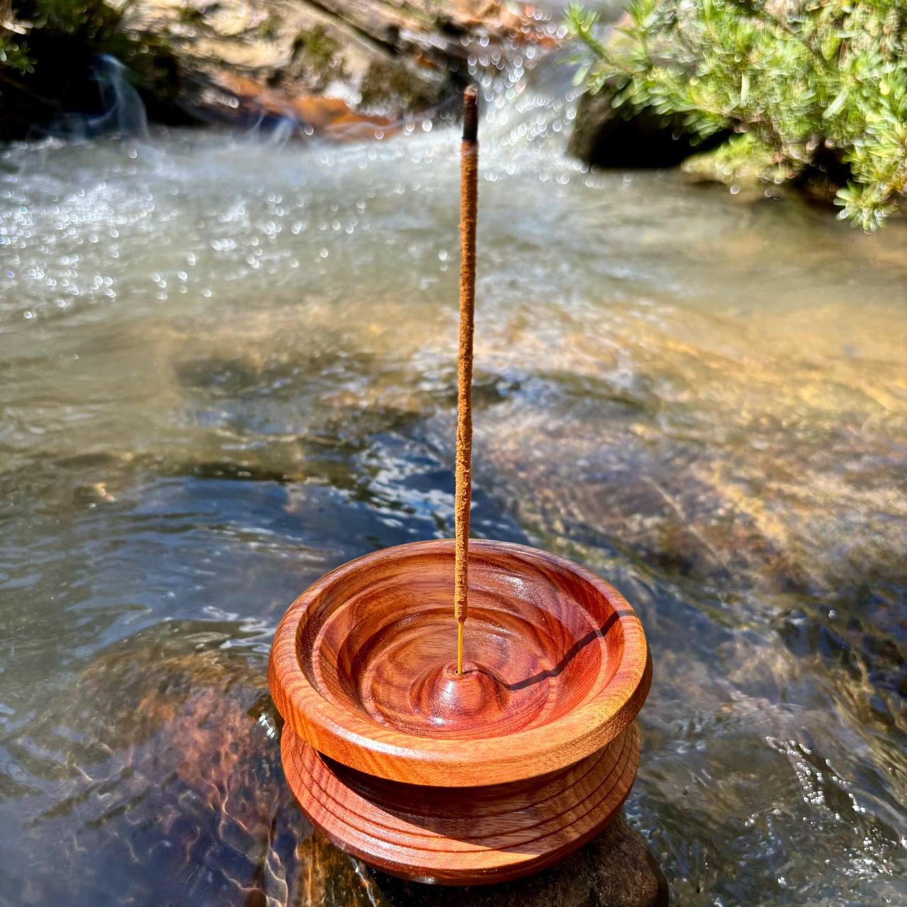 Incensário em Madeira - Redondo (Modelo Brisa d'Água) - Image 2