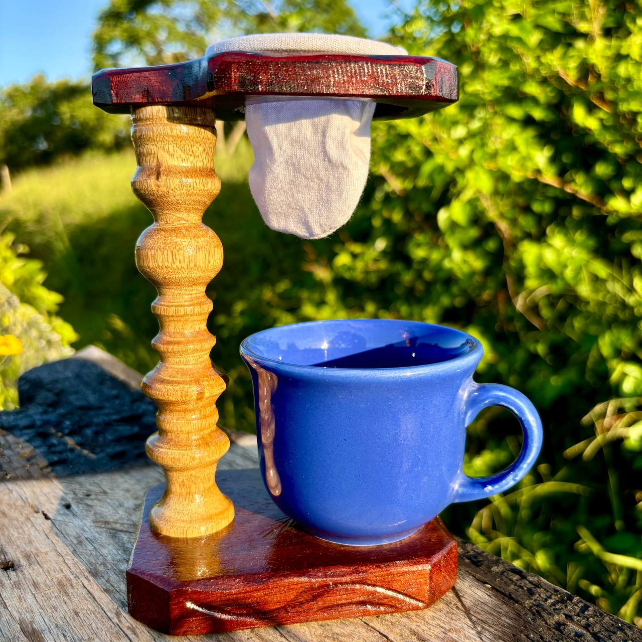 Mancebo para Coar Café - Torneado