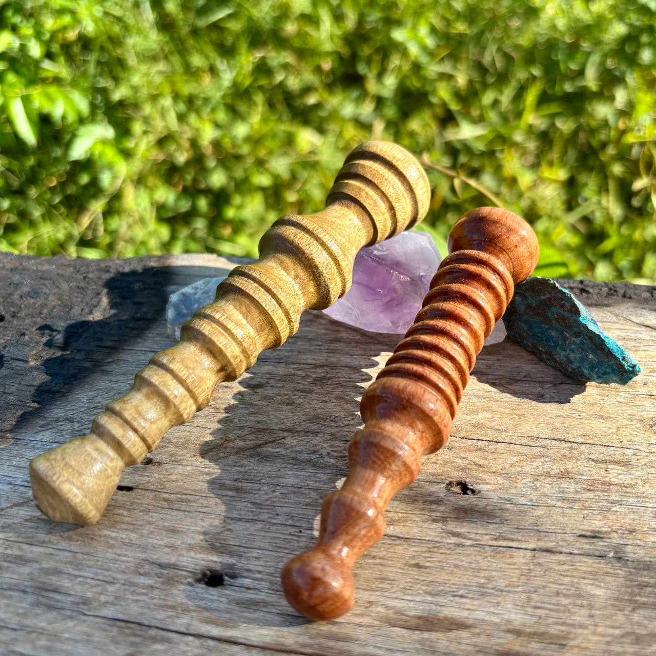 Bastão de Madeira Massagem e Reflexologia com Detalhes